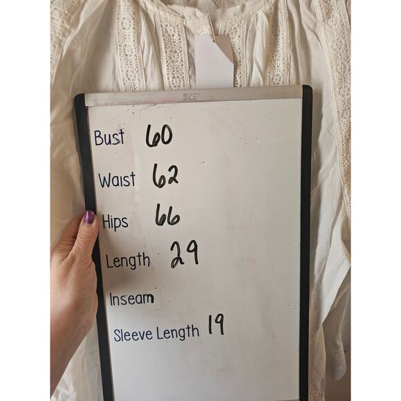 LOGO Lavish By Lori Goldstein Woven Button Front Top W/ Lace Trim Ivory 2X new - Picture 12 of 12